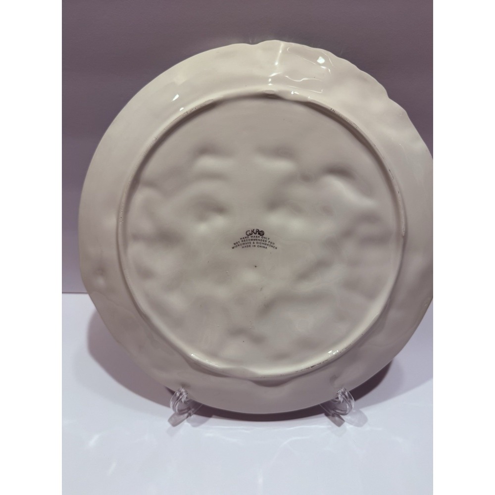 CKR Easter Bunny 12" Plate Embossed Rabbit Family Spring Decor - Picture 4 of 5